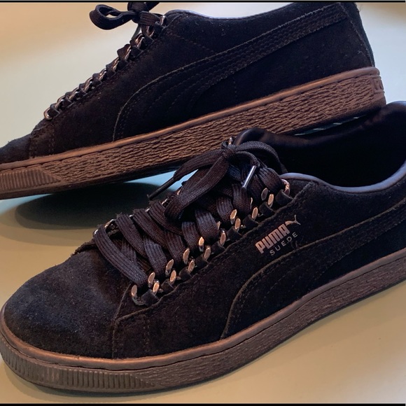 Black Puma Suede Classic Chain Trainers size:6 - Picture 3 of 4